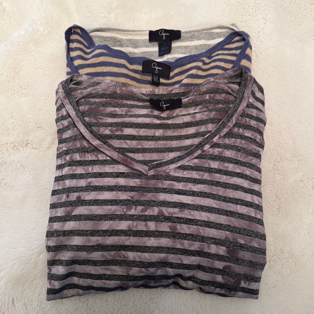 3-Piece Aqua Bloomingdale’s Stripes Shirts Bundle Lot - Picture 5 of 5